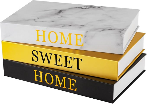 YD SZ YADOO HOME SWEET HOME Decorative Books — Set of 3