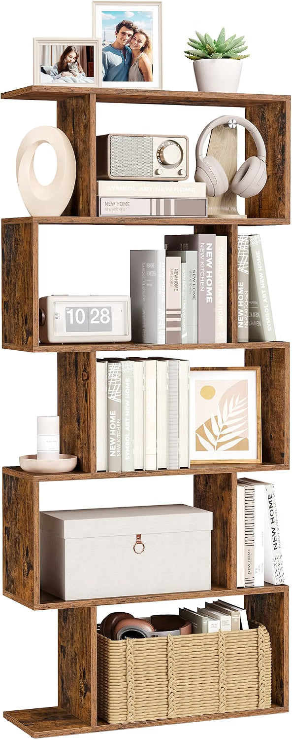 VASAGLE 5-Tier Bookcase, Open Storage, 27.6 x 9.4 x 62.6 Inches