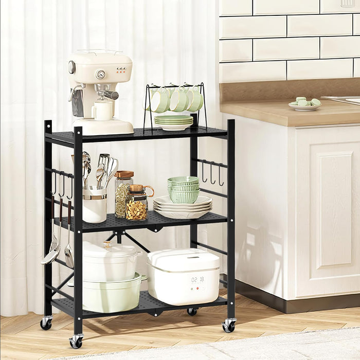Himix No-Assembly Folding Utility Rack