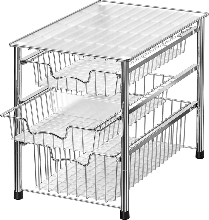 Simple Houseware Stackable Sliding Basket Organizer