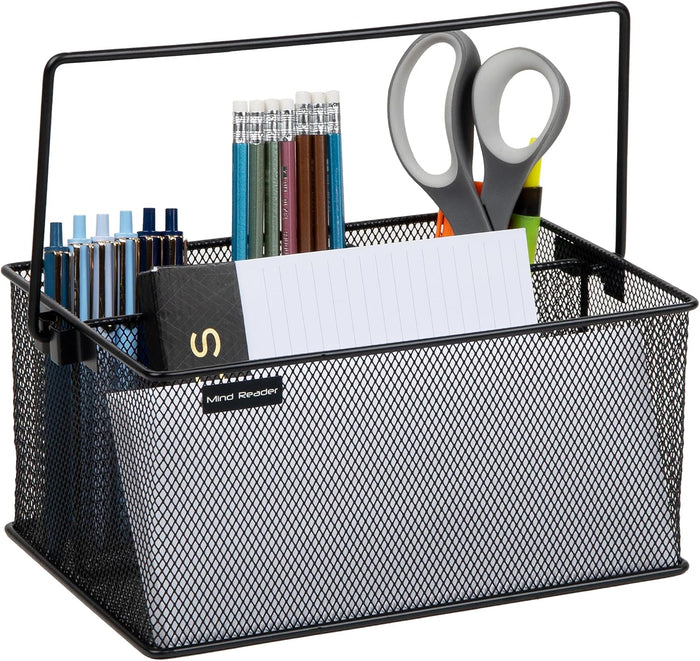 Mind Reader Handled Cleaning-Supply Caddy with Dividers
