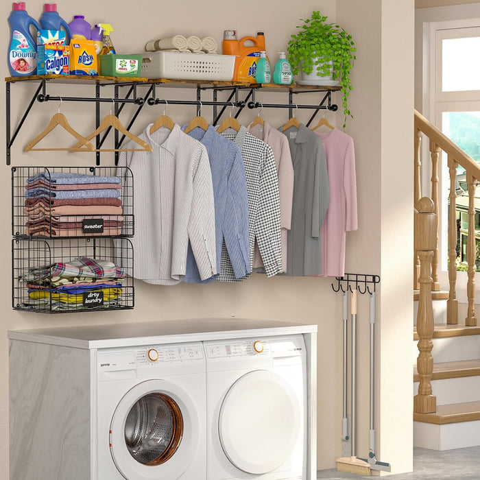 Wall-Mounted Laundry Supply Shelves