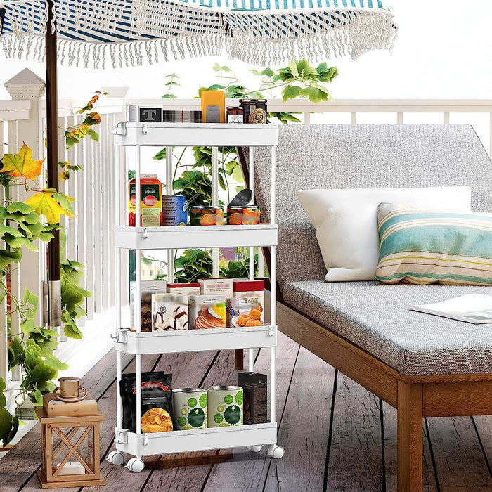 SPACEKEEPER Slim Four-Tier Rolling Laundry Cart