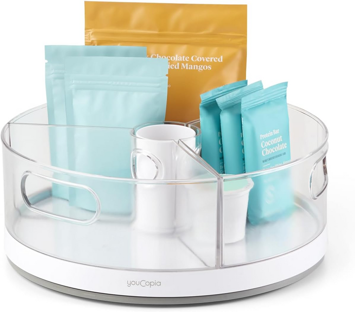 YouCopia Crazy Susan Turntable with 3 Bins